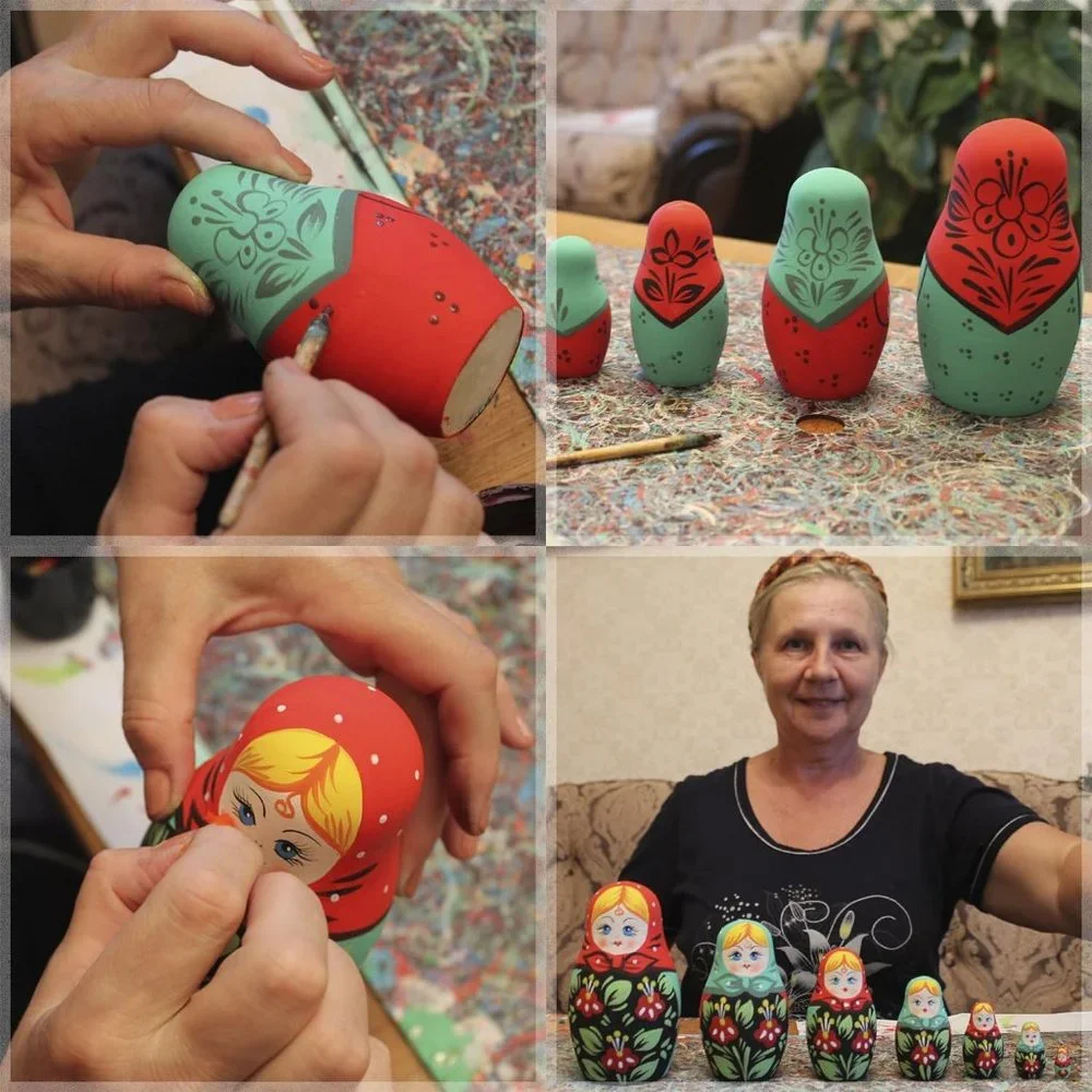 NEW SET OF 7 NESTING DOLLS DIY MATRYOSHKA UNFINISHED BLANK UNPAINTED MAKE OWN